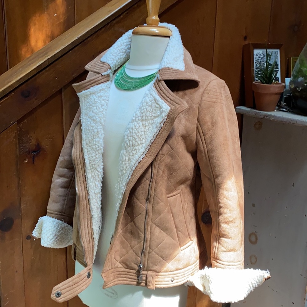 Lavand Sherpa Lined Bomber Jacket